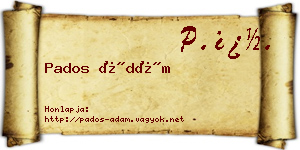 Pados Ádám névjegykártya